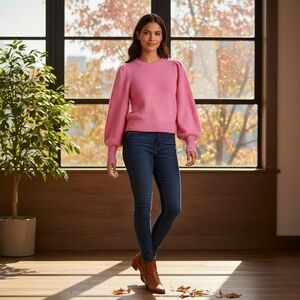 A.L.C. pink cashmere lambswool blend sweater size XL